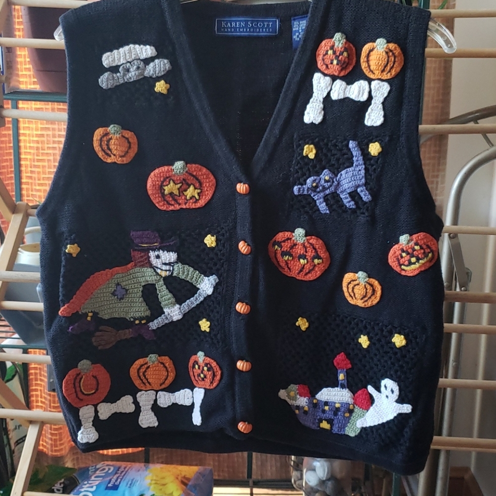 Karen Scott Halloween Sweater sz Small